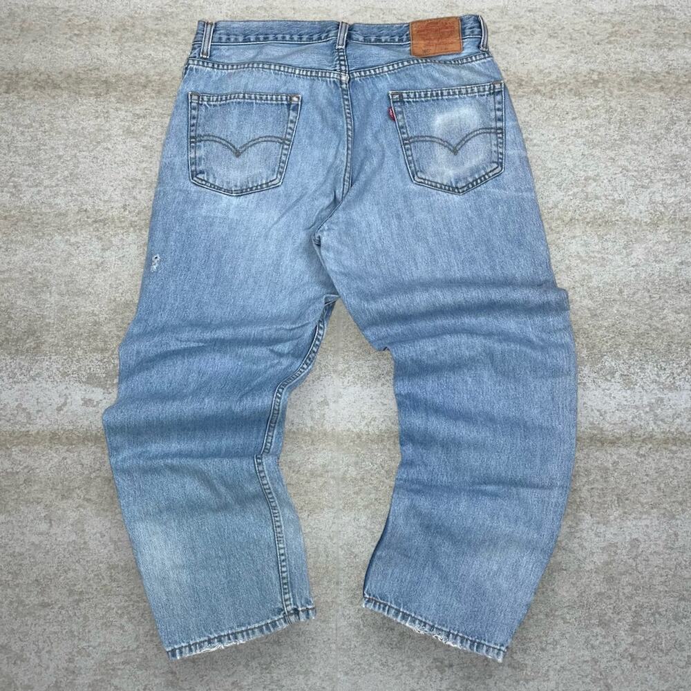 Vintage Y2K Levis Jeans 550 36x30 Relaxed Fit Light Wash Denim Red Tab